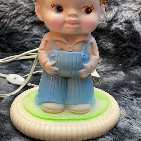 Vintage Sanitoy blow mold Boy in Blue Ovetalls - Picture 9 of 17